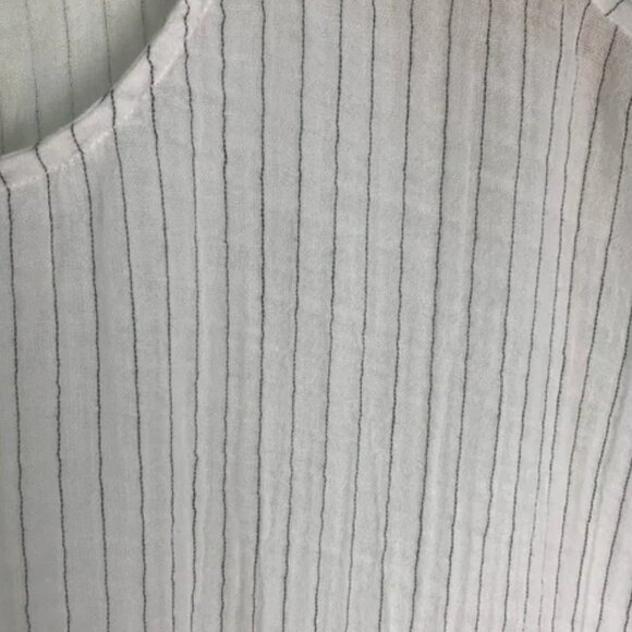 Eileen Fisher white pin stripe top womens xl - Picture 3 of 5